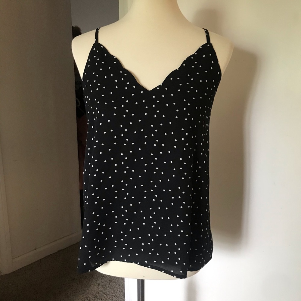 Socialite, black, polkadot, layering tank